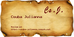Csuba Julianna névjegykártya